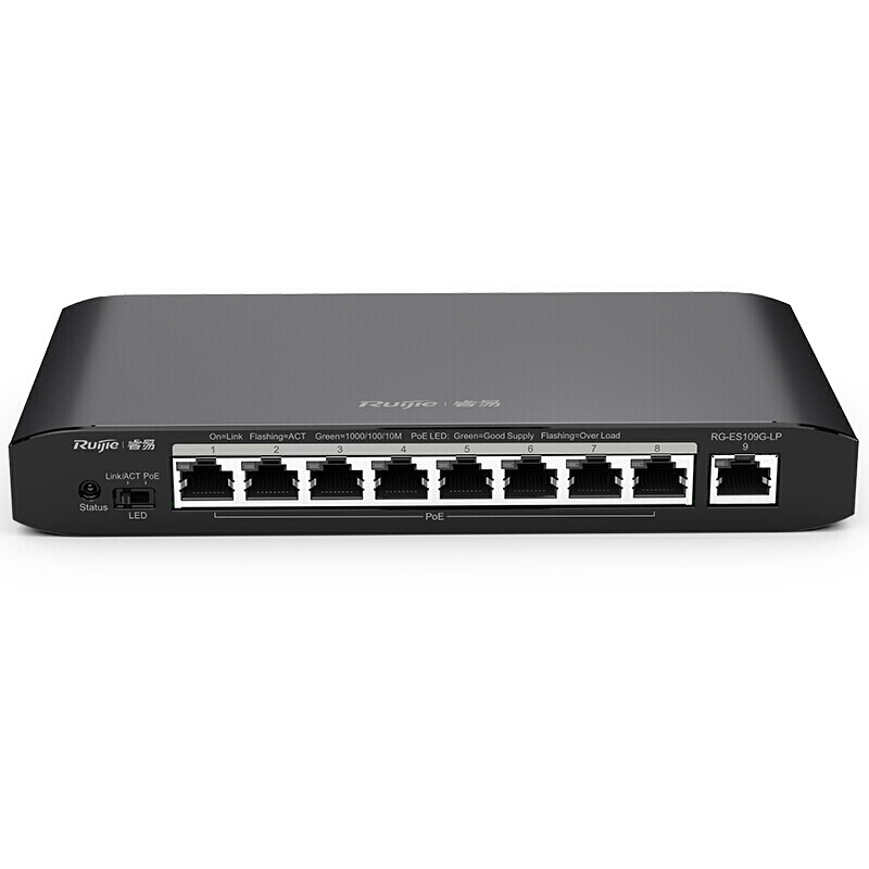 锐捷（Ruijie） 全千兆智能监控POE企业级交换机 RG-ES109G-LP